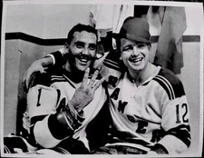 JACQUES PLANTE NHL HOCKEY TYPE 1 PHOTO BILL HICKE NEW YORK RANGERS GOALIE AHL 