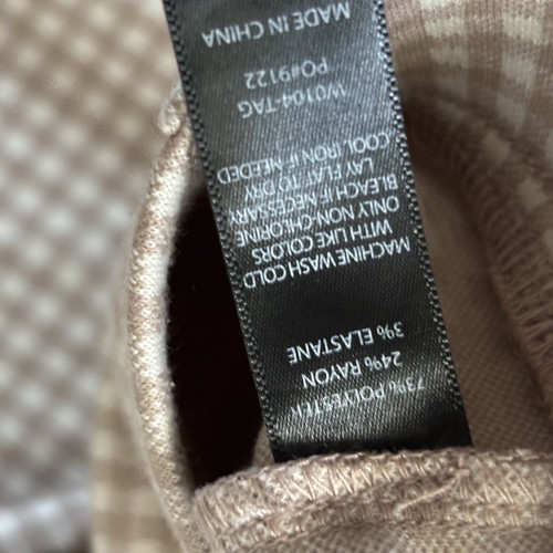 Betabrand Women's Small Long Boot Cut Classic Dress Yoga Pants Tan Check Pull On - Picture 12 of 13