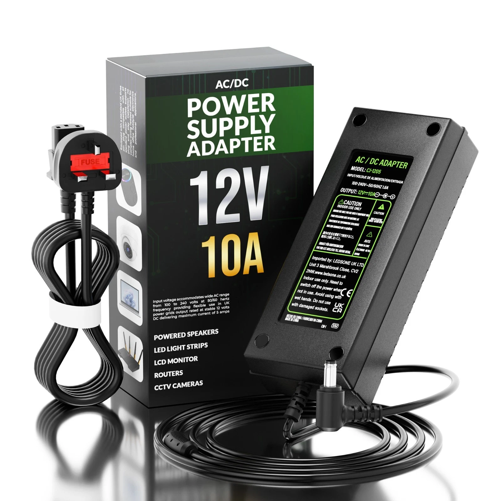 Reliable 12V switching power supply for indoor electronic devices