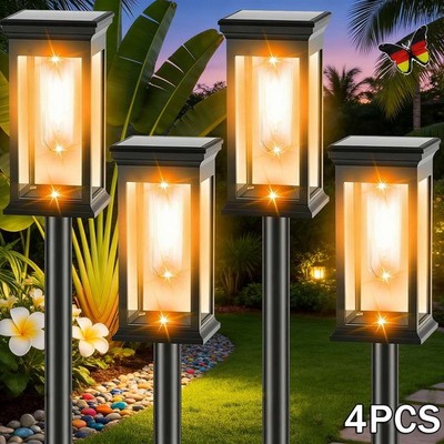 4PCS Solarlampen für Außen IP67 Wasserdicht Solarleuchten Solar Gartenleuchten