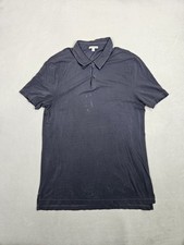 James Perse Polo Shirt Men's Size 3 Blue Solid Made In USA Soft Preppy