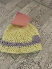 Set Of 2 Hand Crocheted Baby Girl Hats