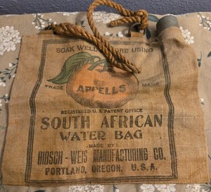 Vintage Appell’s Canvas 1-Gallon South African Water Bag Port Oregon Prestige