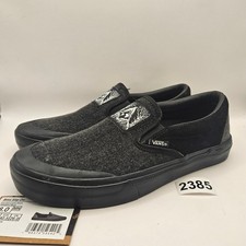 VANS X FAST & LOOSE HOMBRE 8 BMX SIN CORDONES NEGRO GRIS LONA NUEVO SIN CAJA