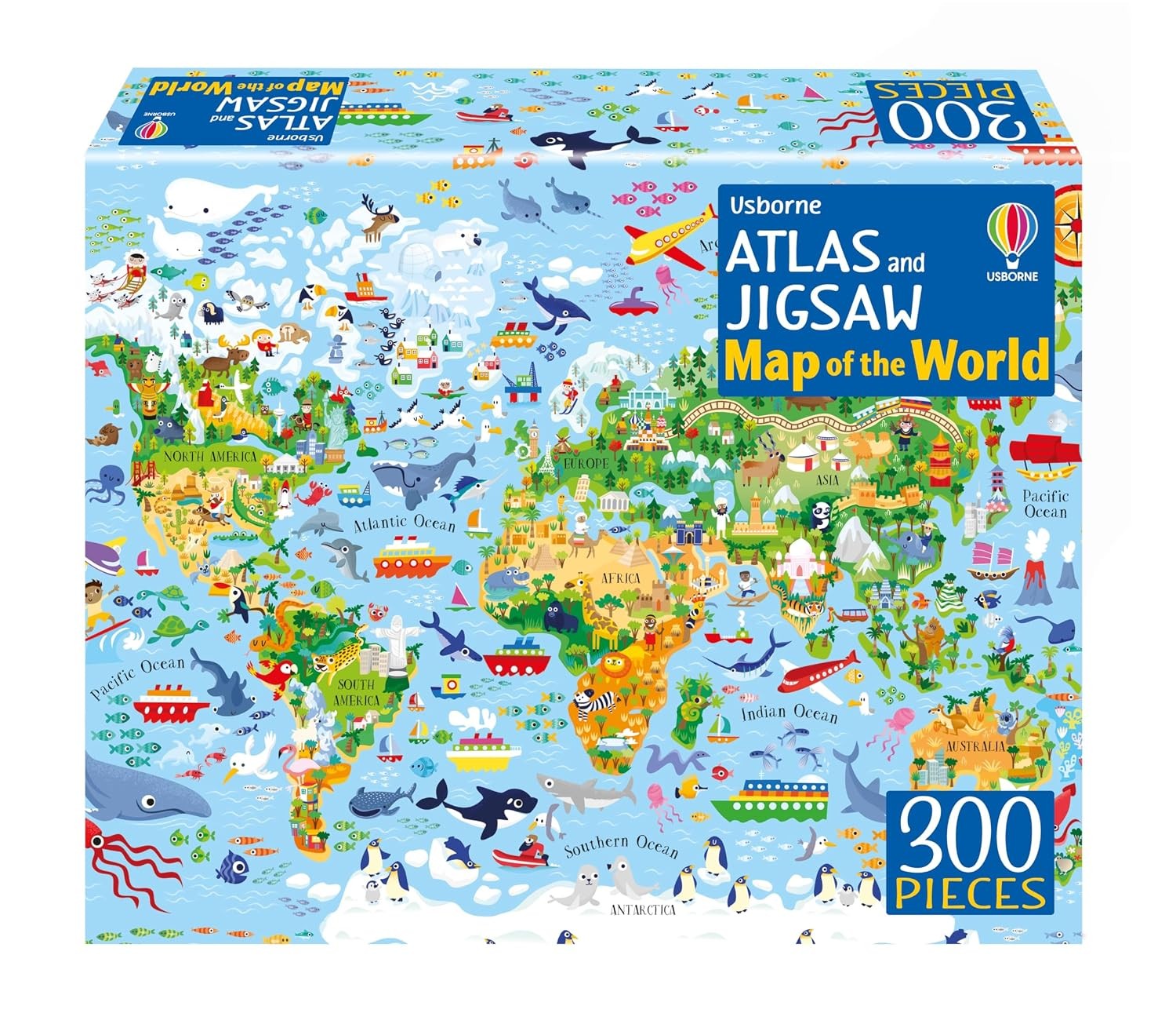 Atlas and Jigsaw Map of the World Usborne Book and Jigsaw Sam Smith - Image 5