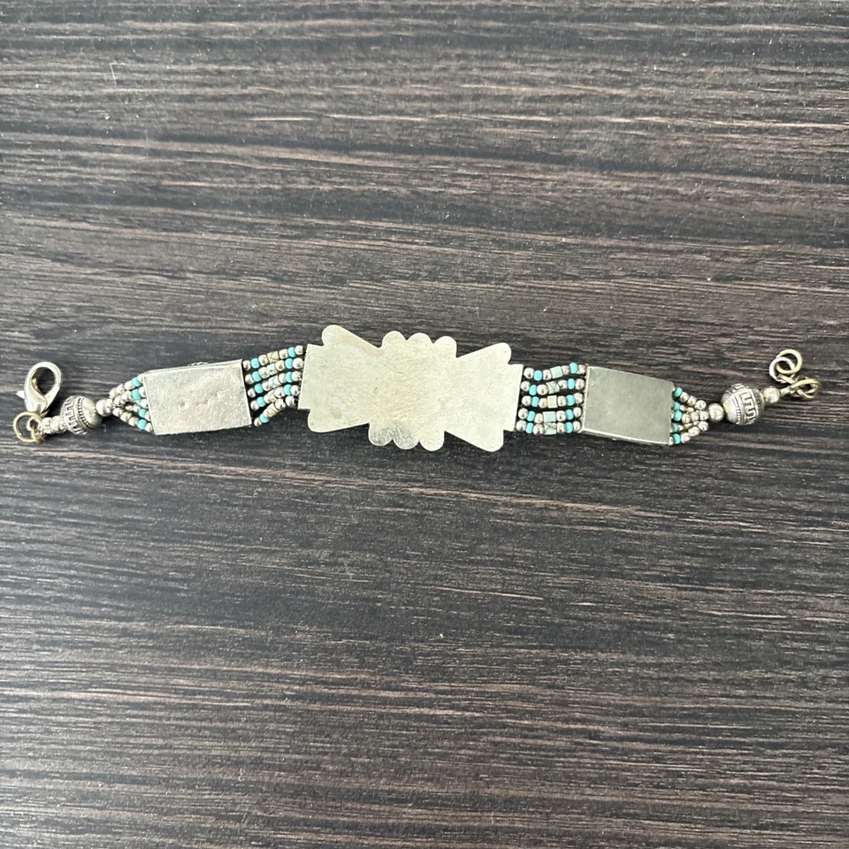 Tibetan Silver Bracelet Orange Turquoise - Image 2 of 3