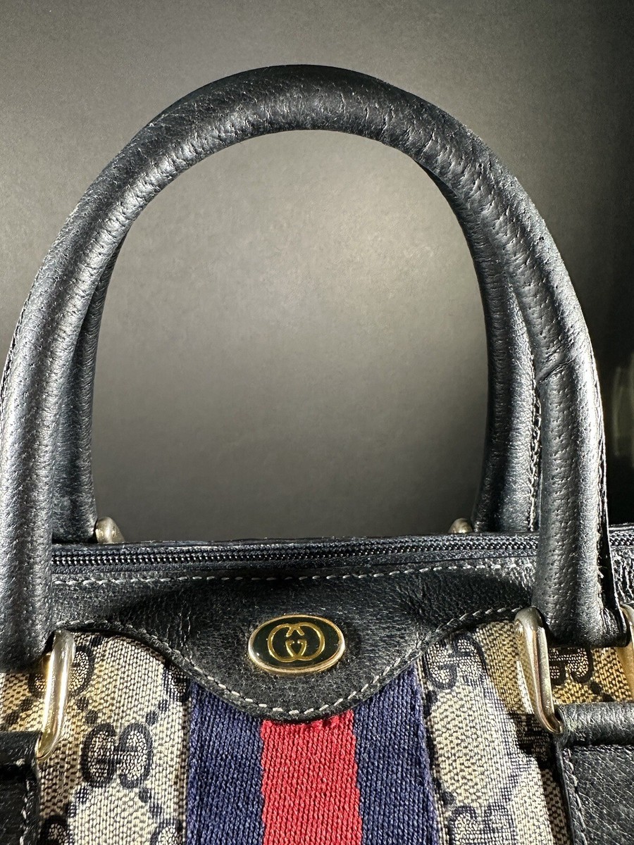 バッグ OLD GUCCI SHERRY LINE BOSTON HAND BAG Authentic Gucci PVC Leather Sherry Line Boston Bag Hand Bag