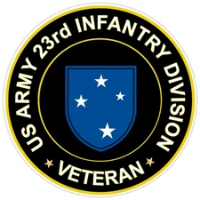 US Army 23rd Infantry Division Veteran Bumper Sticker Military Vinyl Decal 5"