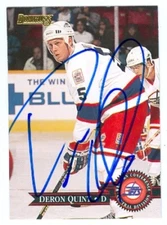 Deron Quint autographed Hockey Card (Winnipeg Jets) 1995 Donruss #364
