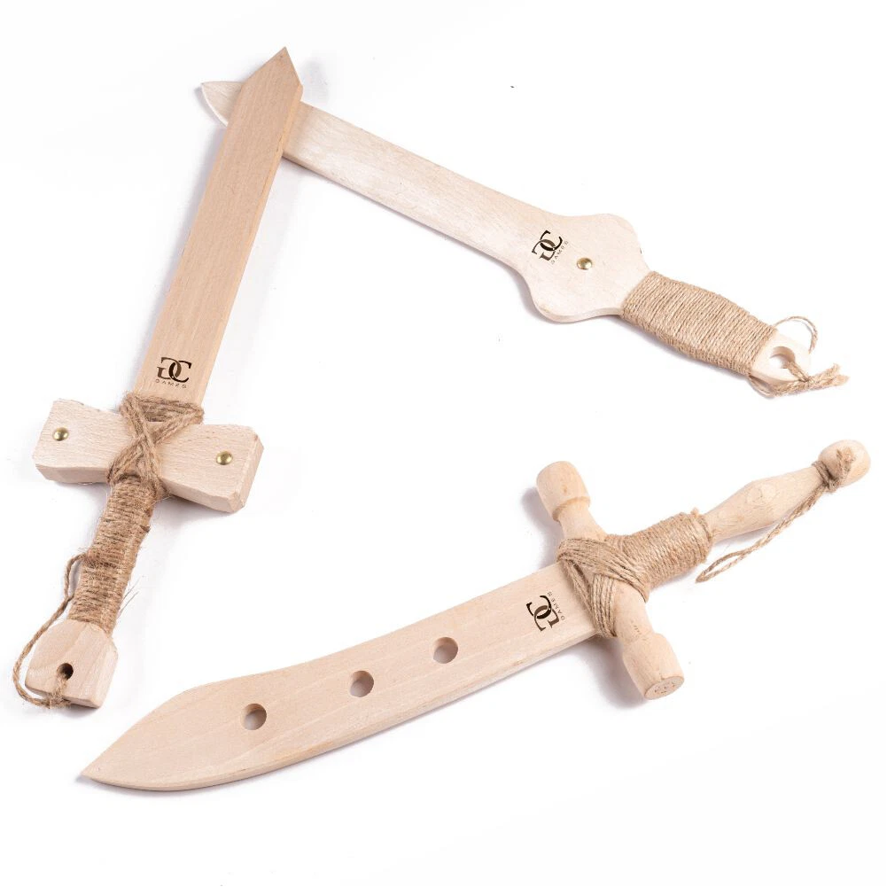 Wooden Swords for Kids – 3 Pack Handmade Play Sword Set US Free Shipping |  eBay