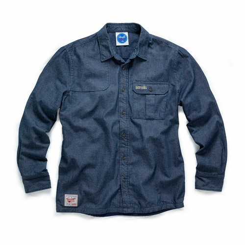 Scruffs Blue Denim Work Shirt with 