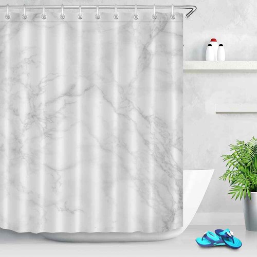 White Marble Waterproof Bathroom Polyester Shower Curtain Liner Water Resistant - Bild 2 von 8