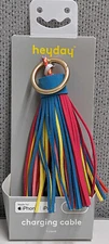 heyday 12" Lightning to USB-A Tassel Keychain Cable - Multi