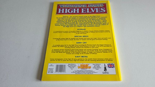 Warhammer Armies High Elves Rulebook Supplement 1993 OOP Games Workshop - Picture 2 of 2