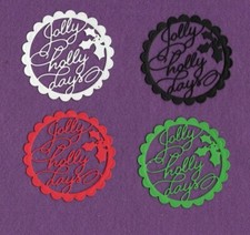 HOLLY JOLLY HOLLY DAYS Christmas die cuts scrapbook cards W