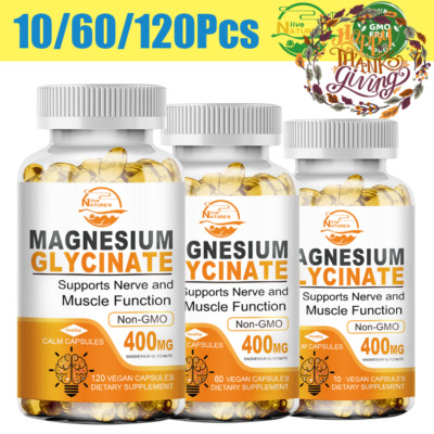 Magnesium Glycinate 400mg With Vitamin D3 Sleep Support, Stress & Anxiety Relief