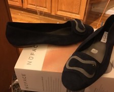 Contesa Made In Italy Genuine navy blue Suede Flats  Shoes Sz 7 M