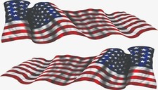 Boat Car Racing Waving Usa America Flag Rv Graphics Decals Vinyl Sticker 50 Set