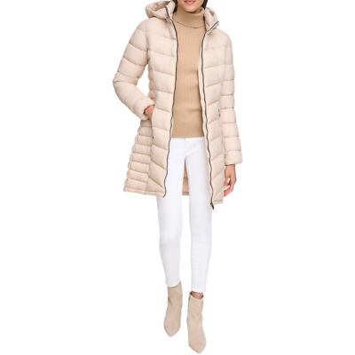 DKNY Womens Hooded Light-Weight Puffer M