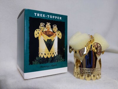 MIB 1992 Hallmark Miniature Dimensional Brass Tree Topper DANCING ANGELS