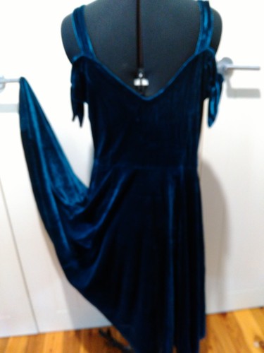 Hell Bunny unlined polyester blend cotton dark teal maxi dress size 2XL - Picture 5 of 7