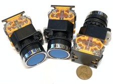 3 Pieces BLUE momentary push button switch 22mm normally open closed n/o n/c C25