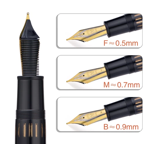 Wingsung 930 #9 Piston Fountain Pen F/M/B Nib Flat Top Resin Pen Writing Pen New - Picture 3 of 35