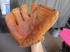 Vtg 50s, 60s JERRY LUMPE, Spalding Baseball Button Back Glove