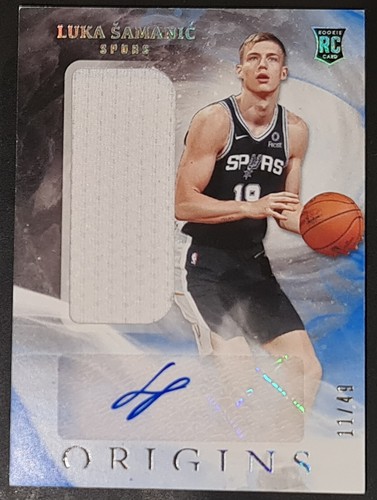 Luka Samanic 2019 20 Origins ROOKIE JERSEY AUTOGRAPHS BLUE Rookie Card 