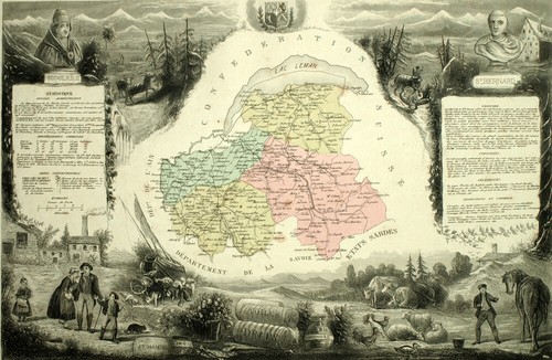 1861 Carte géographique 1er CARTE DU DEPARTEMENT DE LA HAUTE SAVOIE FRANÇAISE !! - Imagen 1 de 2