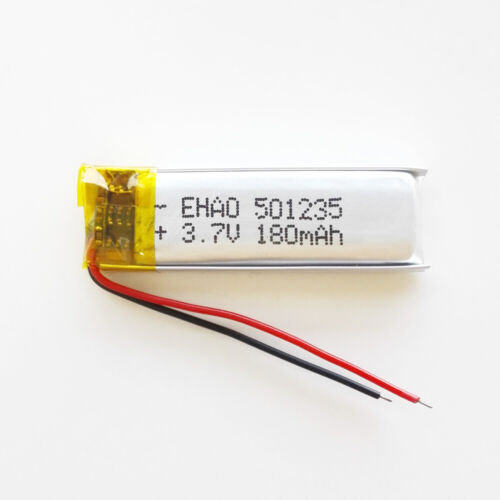 Batteria ricaricabile ai polimeri di LiPo 3,7 V 180 mAh 501235 per auricolare penna record mp3 - Foto 7 di 10