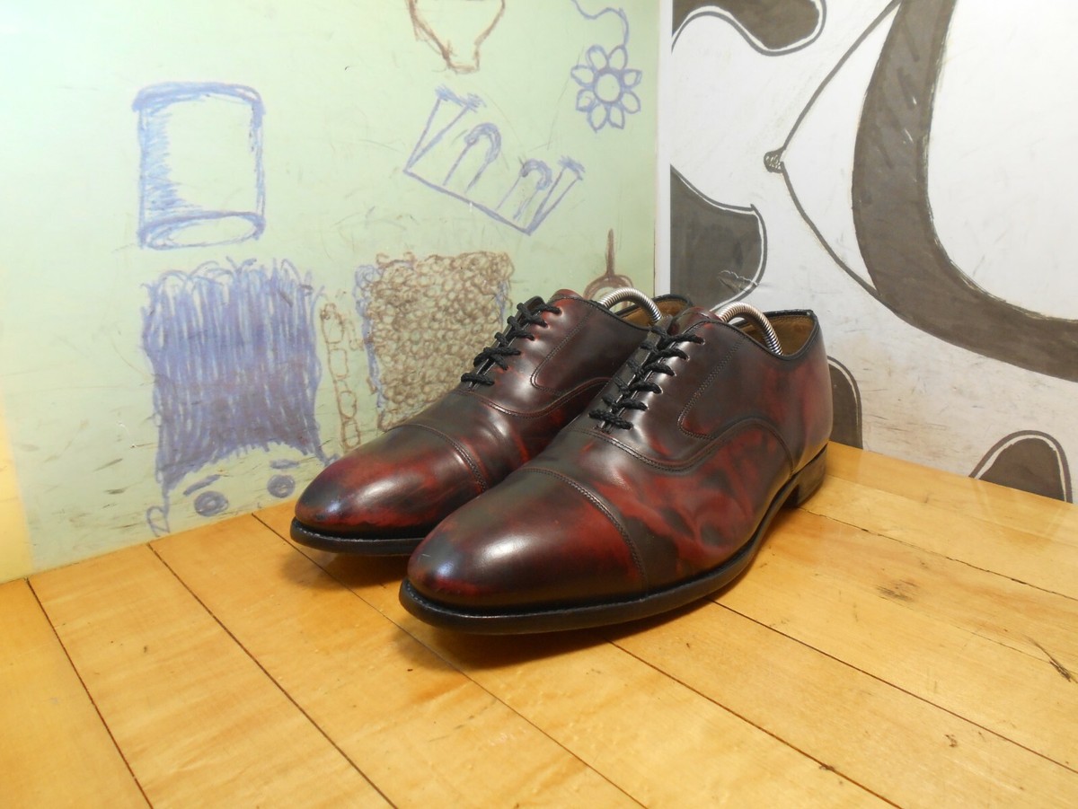 Johnston & Murphy Men\'s Burgundy Leather Cap-Toe Derby Oxfords Mens 13 D/B Johnston & Murphy Melton Cap-Toe Shoes Burgundy  main image 3