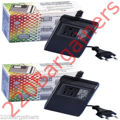SEVEN STAR 2-Pack 200 Watt Compact Voltage Converter Transformer 220v to 110v Step Down