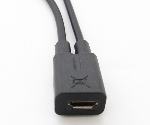 Adaptador divisor micro USB cable Y 1 hembra a 2 macho cable 1 datos 1 cable de alimentación - Imagen 2 de 5