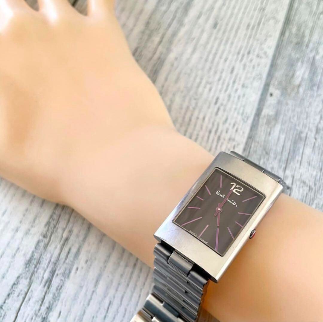 Paul Smith Rectangular Watch Used From Japan Chec… - image 4