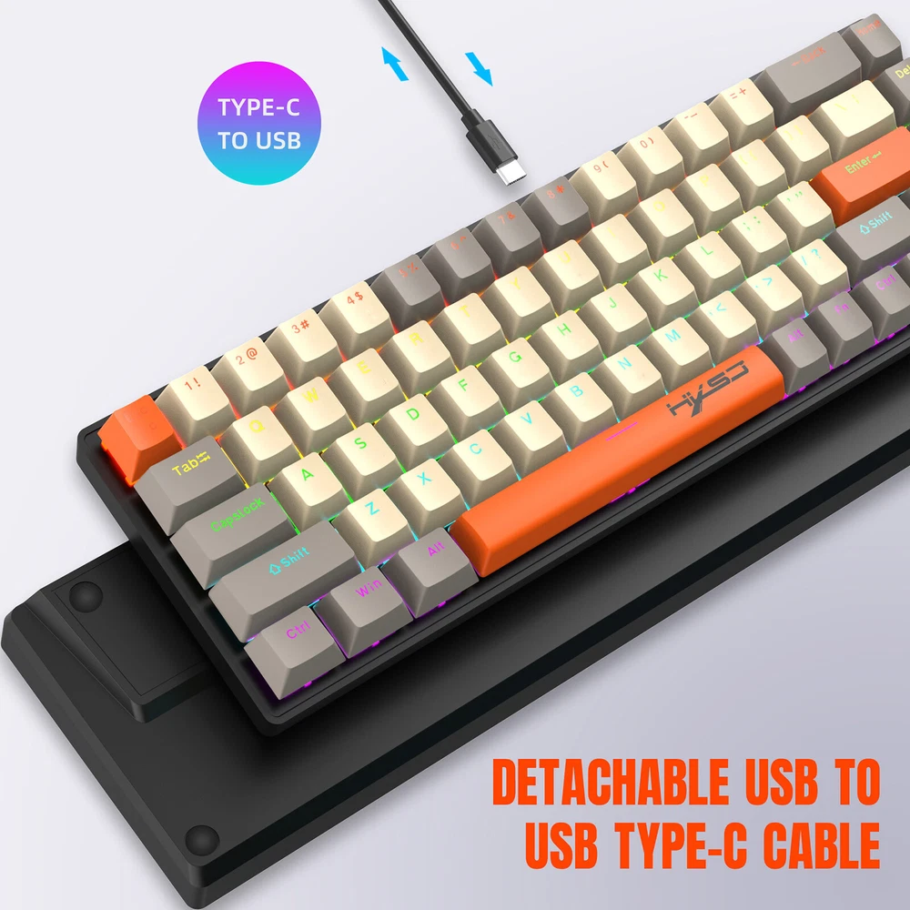 K88 Compact Mechanical Keyboard with Ice Blue Backlight and Ergonomic Design E9D9