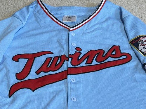 Minnesota Twins Baseball Jersey SGA Youth Large Powder Blue Mauer Stitched - Picture 2 of 8