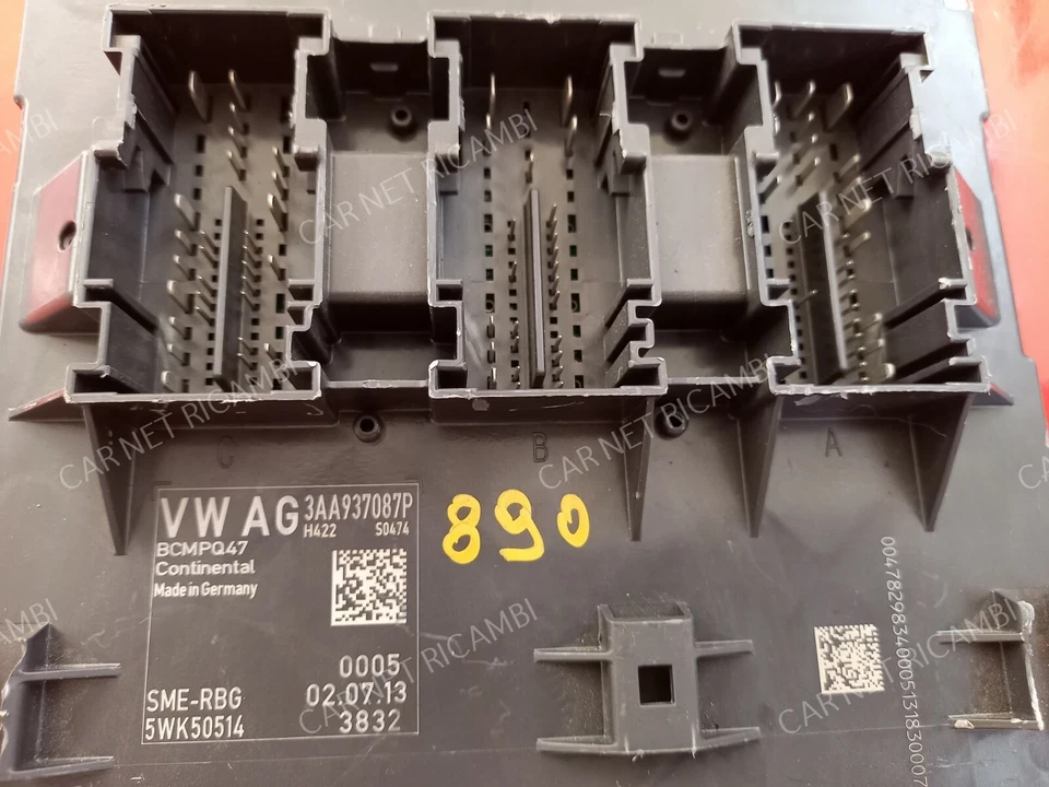 3AA937087P  BODY COMPUTER VW PASSAT ALLTRACK B7 365 CONTINENTAL BCMPQ47 5WK50514 - Immagine 2 di 4