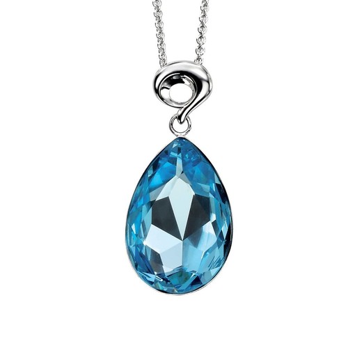 Pendentif Aigue-marine Et Argent Sterling 925 - 3,4 G, Pierre Ronde, Occasion - Bleu