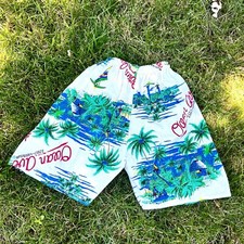 DEADSTOCK 50s 1950 s 1960 s 60s Hawaiian Cotton Tropical Luau Vintage Shorts M