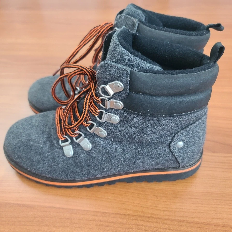 Old Navy молодежи мальчиков ботинки - темно серый на шнуровке туфли размер 3 - Изображение 4 из 4