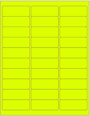 6000 Address Labels Amazon FBA 30 Per Sheet 30UP 2.625''x1'' Fluorescent Yellow