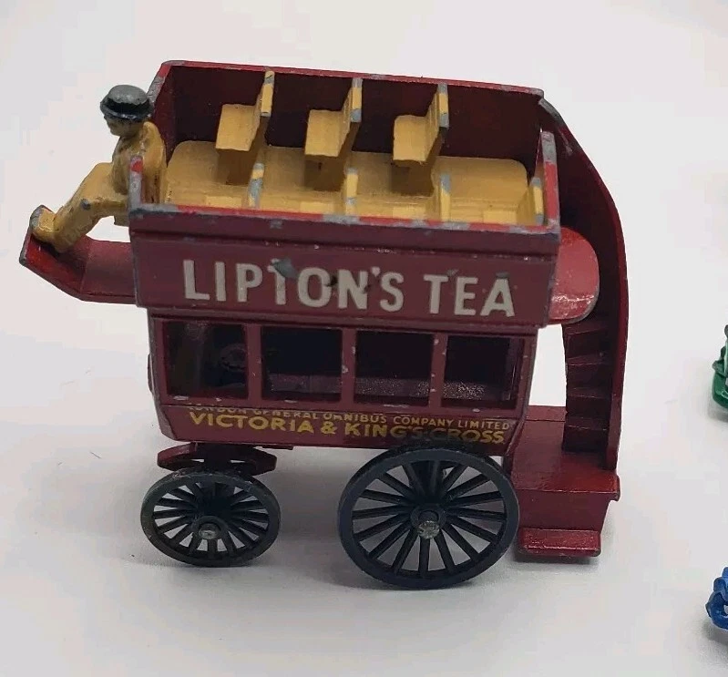 Matchbox Models of Yesteryear Y-12 Lesney Horsedrawn London Bus Lipton Tea Cart - Image 2 of 4