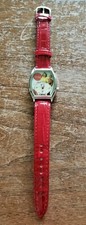 MONTRE-BRACELET COCA COLA BRACELET EN CUIR ROUGE CADRAN DE MONTRE GRAPHIQUE VINTAGE 9 1/2" L 