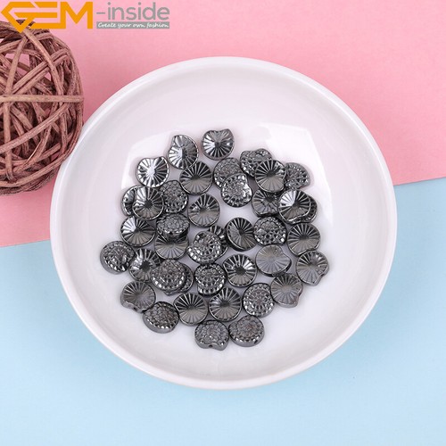 Cuentas de hematita negras naturales fabricación de joyas poder energía chakra 15" moneda cruz - Imagen 153 de 360