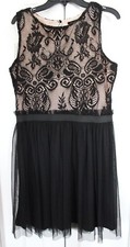 New Ladies Black Lace AS U WISH Sleeveless Dress  Size M Youth