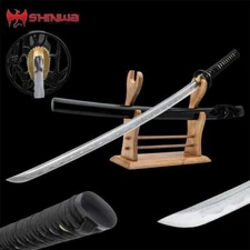 Shinwa Midnight Bamboo Katana - Damascus Steel Battle Ready Sharp Real Sword