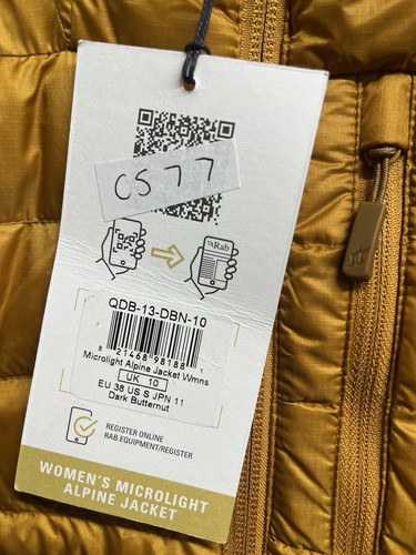 Rab Microlight Alpine Ladies Jacket, Uk 10, Dark Butter Nut, RRP £210 - Picture 2 of 2