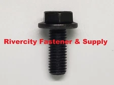 (10) M10-1.5x25 Metric Hex Flange Bolts 10mm x 25mm Screws M10x1.5 x 25 Black