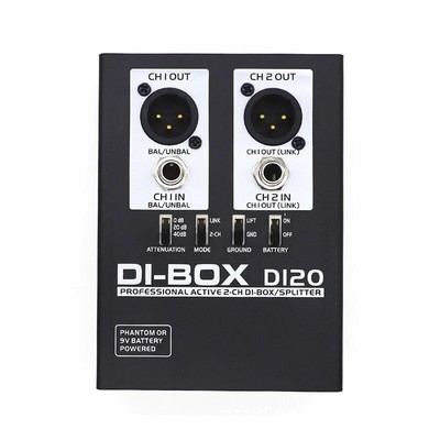 DI-Box DI20 Professional 2CH Active DI Box Active Direct Box + GND Lift Switch